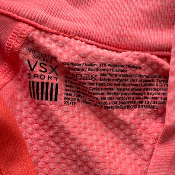 Victorias Secret Athletic Quarter Zip Pullover XS Orange - Picture 5 of 5